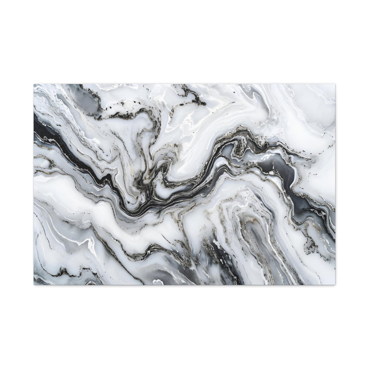 Midas Noir: Opulent Marble Elegance - Marbleized Canvas