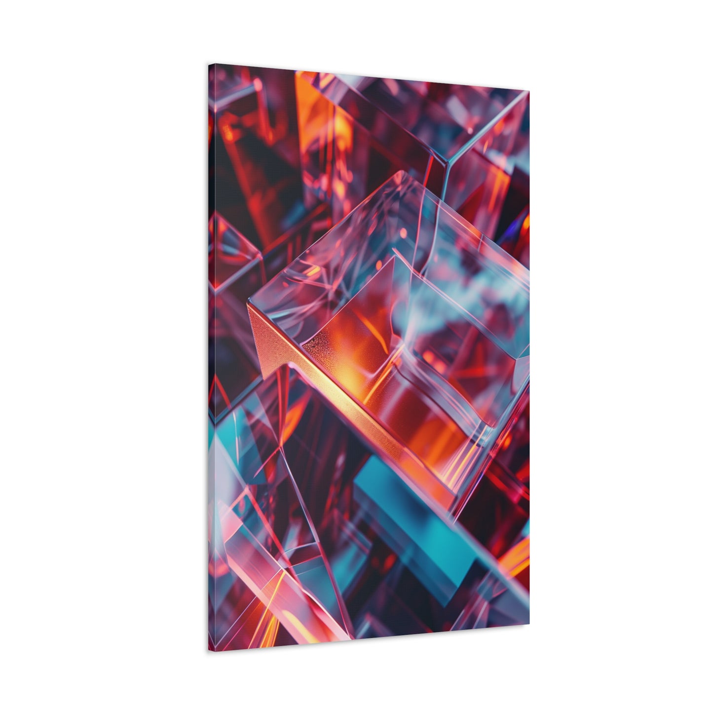 Cubist Metamorphosis: Shifting Realms - Abstract Harmony Canvas