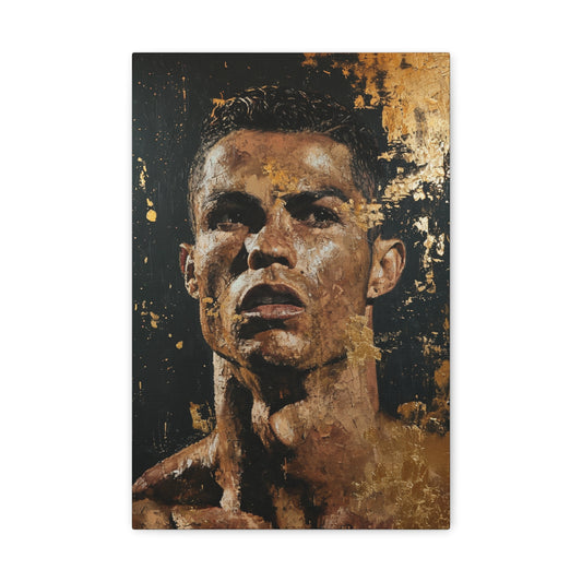 Ronaldo Unveiled: Artistic Portrait in Athletic Brilliance - Athletic Expressions Canvas