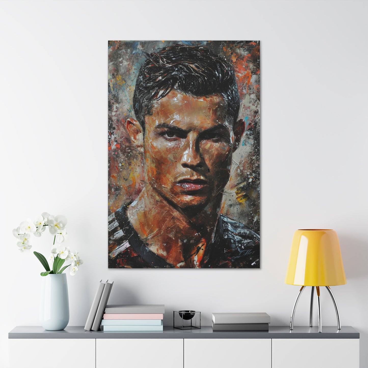 Ronaldo's Gaze: Artistic Portrait in Athletic Grandeur - Athletic Expressions Canvas