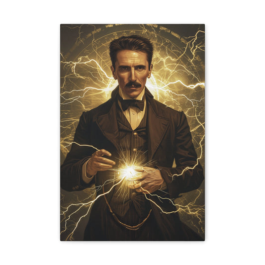 Tesla's Electric Symphony: Mastery Unleashed - Pop Culture Magic Canvas