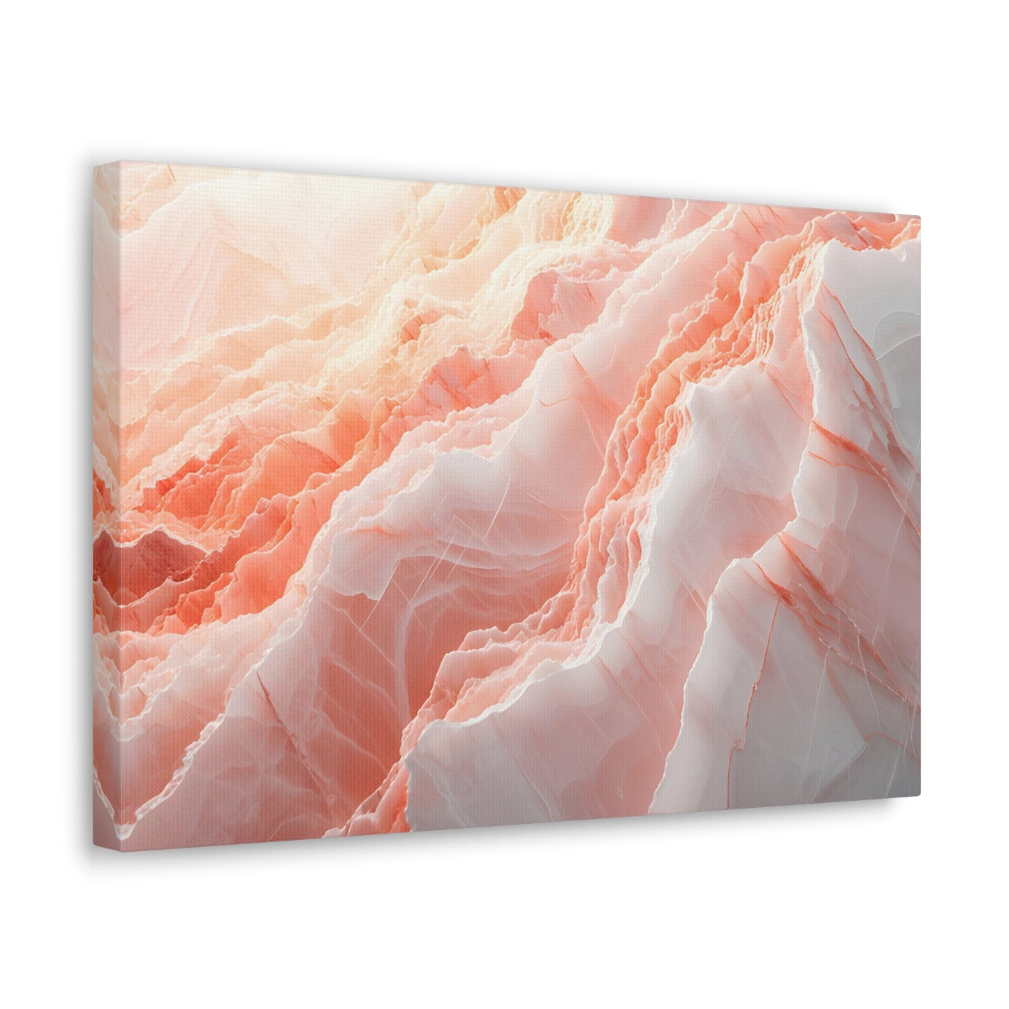 Blushing Marble Whispers - Marbleized Canvas