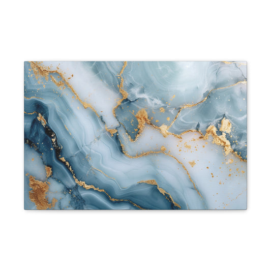 Opalescent Azure Harmony - Marbleized Canvas