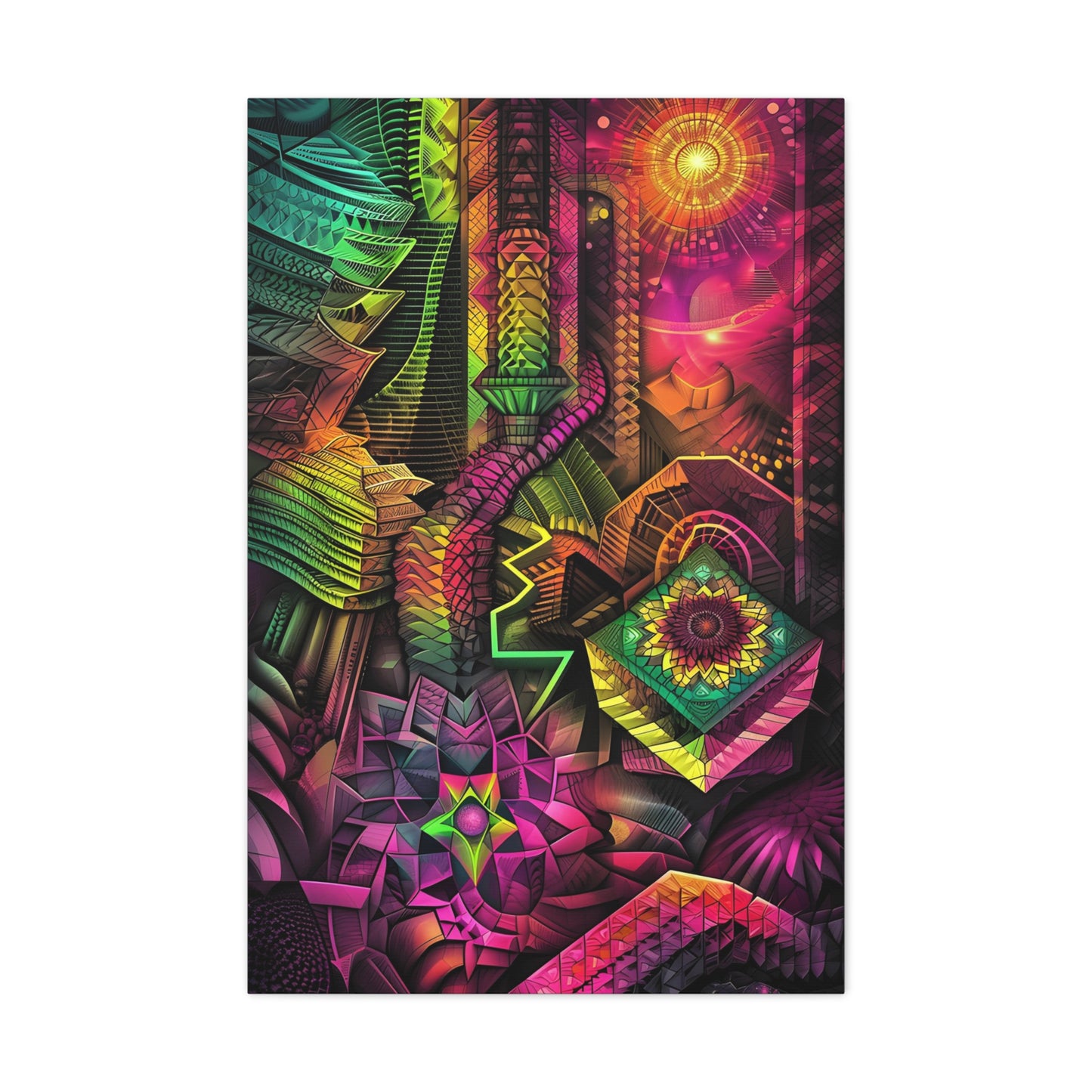 Harmonic Dimensions: A Psychedelic Love Affair with Geometry - Psychedelica Canvas