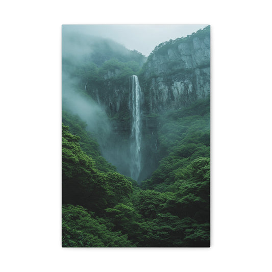 Serenity Unveiled: Tranquil Cascades - Gaia Canvas