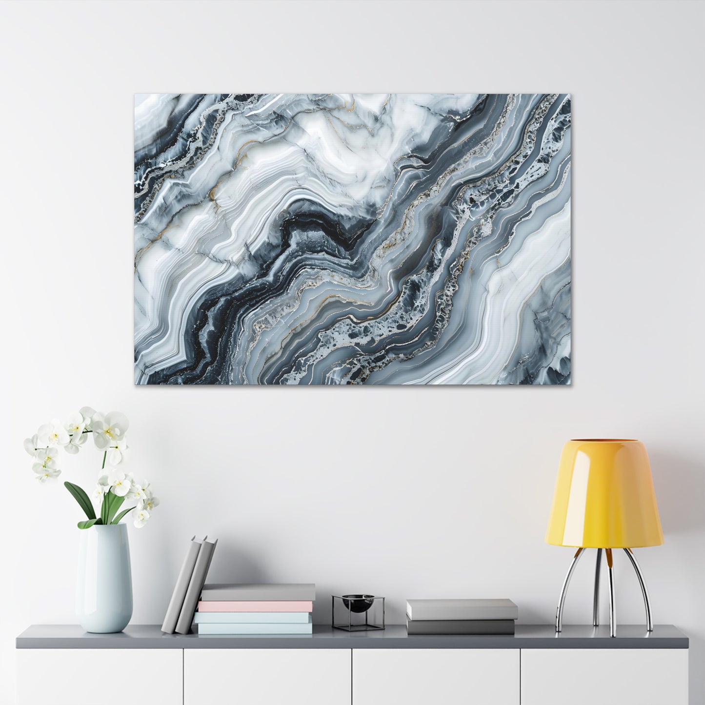 Marble Noir: Ode to Opulence - Marbleized Canvas