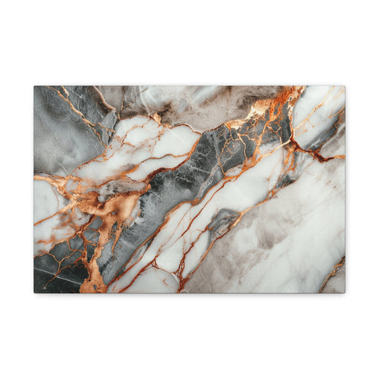 Bronze Elegance Unveiled - Marbleized Canvas