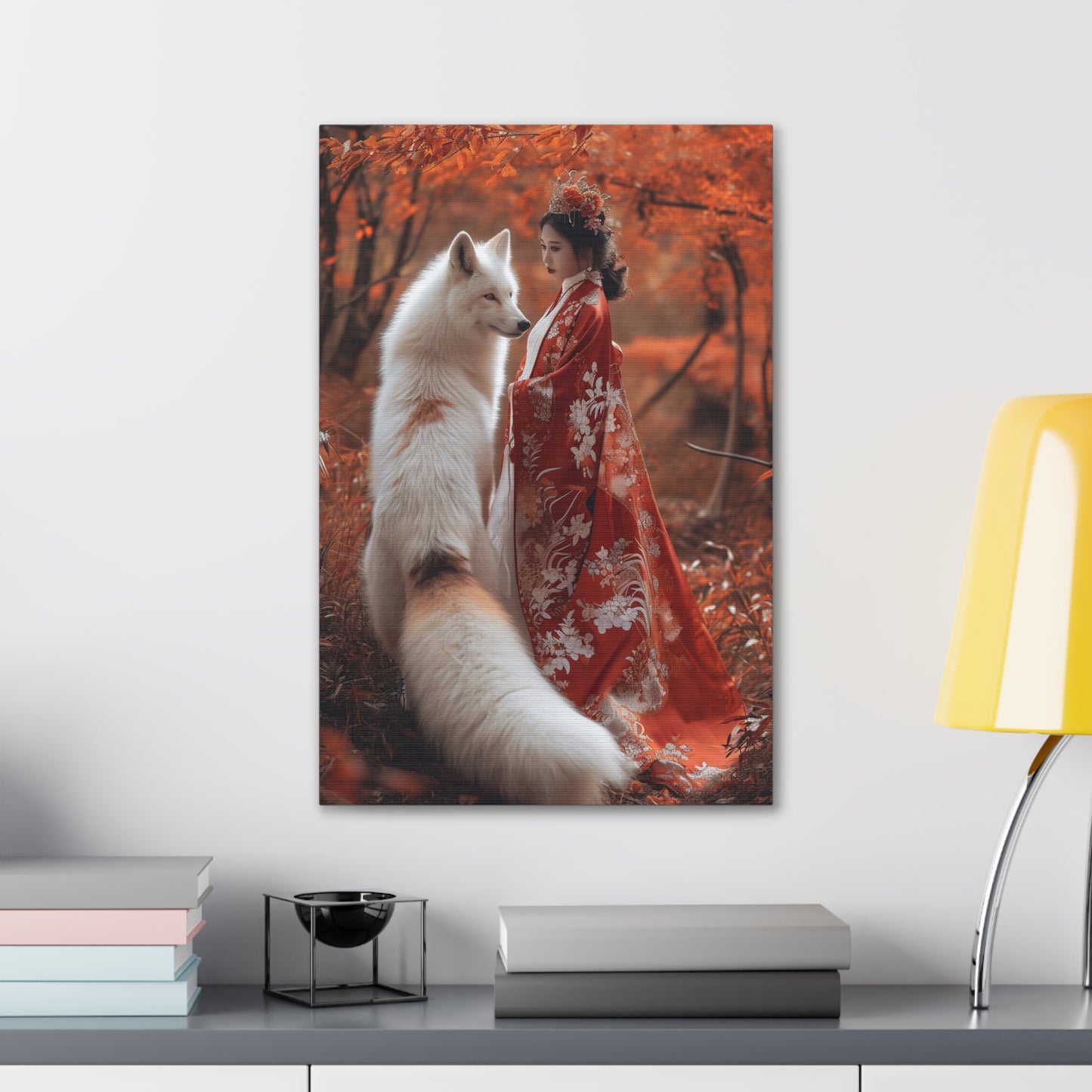 Enchanted Woodland Duette: Kitsune Harmony - Creatures from Beyond Canvas