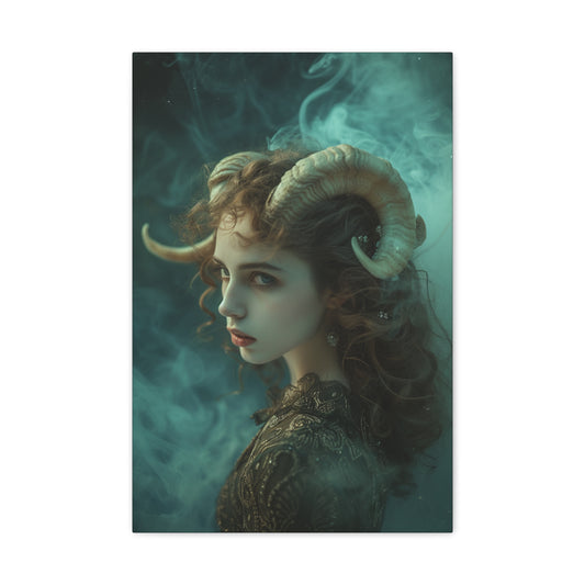 Aries Enigma - Zodiac Whispers Canvas