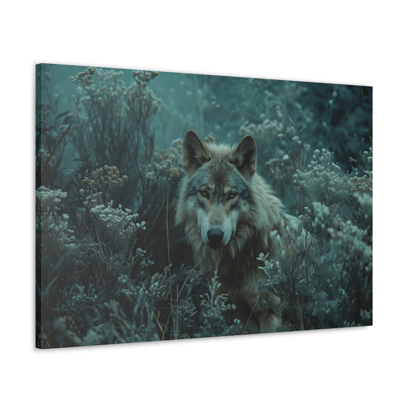 Forest Harmony: Wolf's Presence Amidst Nature's Palette - Creatures of the Earth Canvas