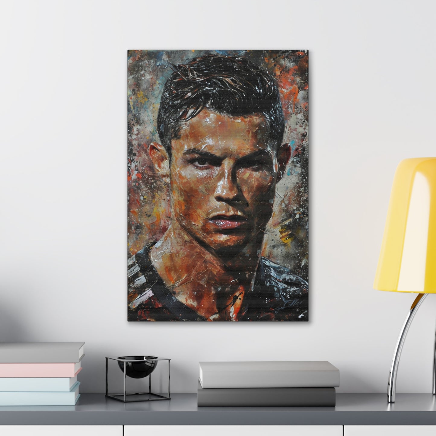 Ronaldo's Gaze: Artistic Portrait in Athletic Grandeur - Athletic Expressions Canvas