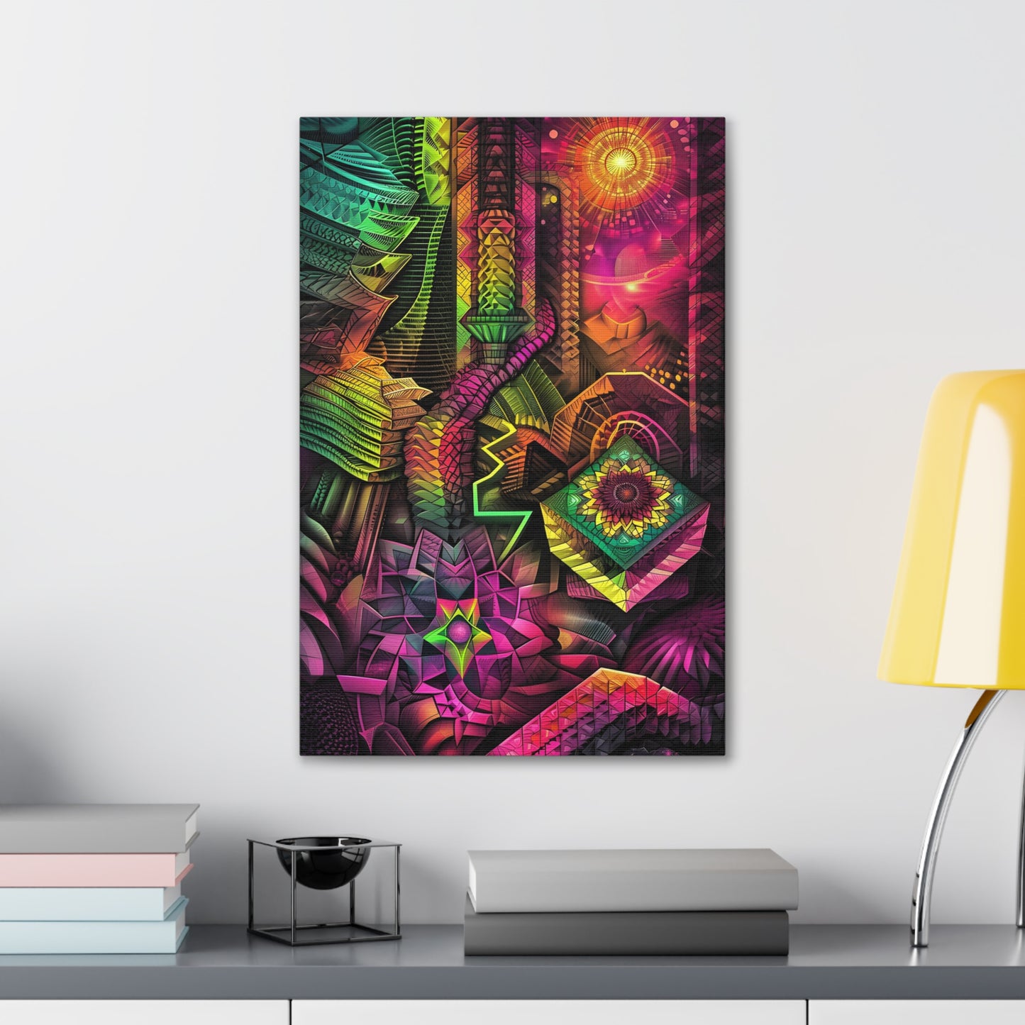 Harmonic Dimensions: A Psychedelic Love Affair with Geometry - Psychedelica Canvas