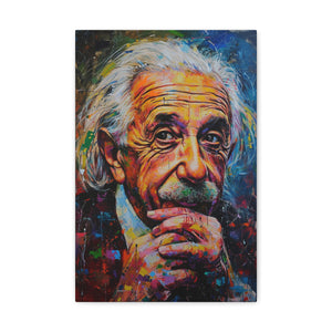 Mind's Constellation: Einstein's Celestial Inquiry - Pop Culture Magic Canvas