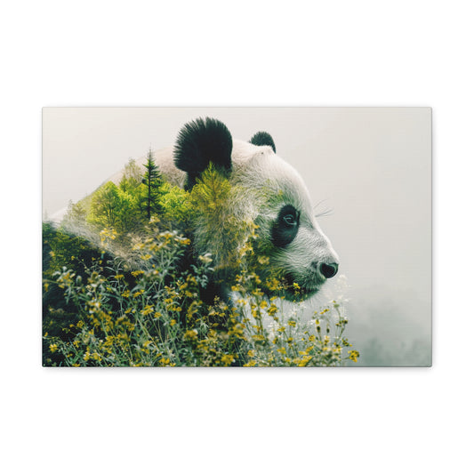 Serenity Unveiled: Panda's Ethereal Aura - Creatures of the Earth Canvas