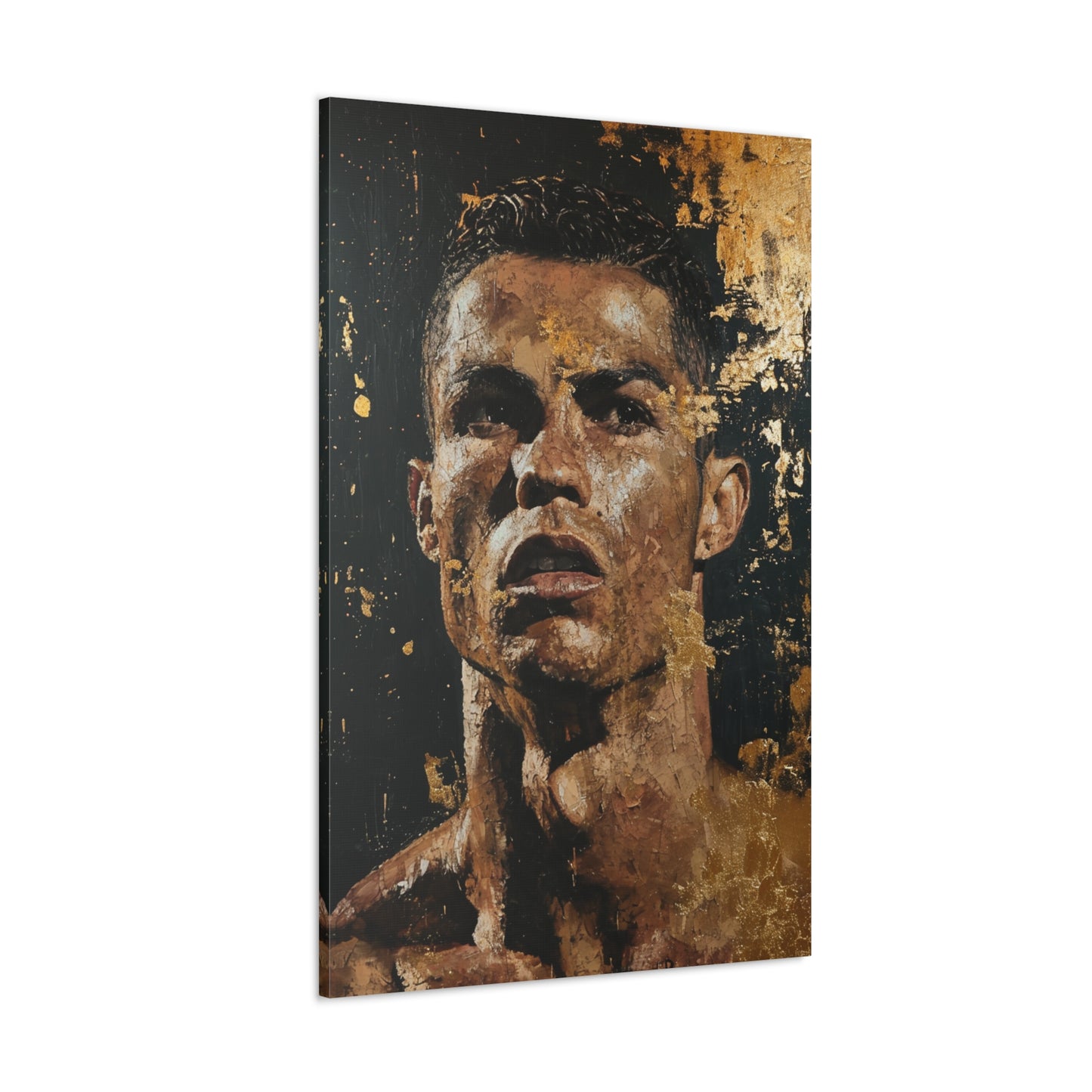 Ronaldo Unveiled: Artistic Portrait in Athletic Brilliance - Athletic Expressions Canvas