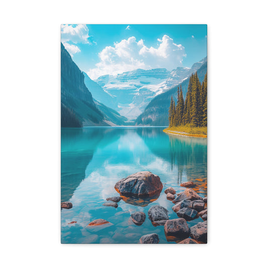 Harmony in Hues: Reflective Lakes - Gaia Canvas