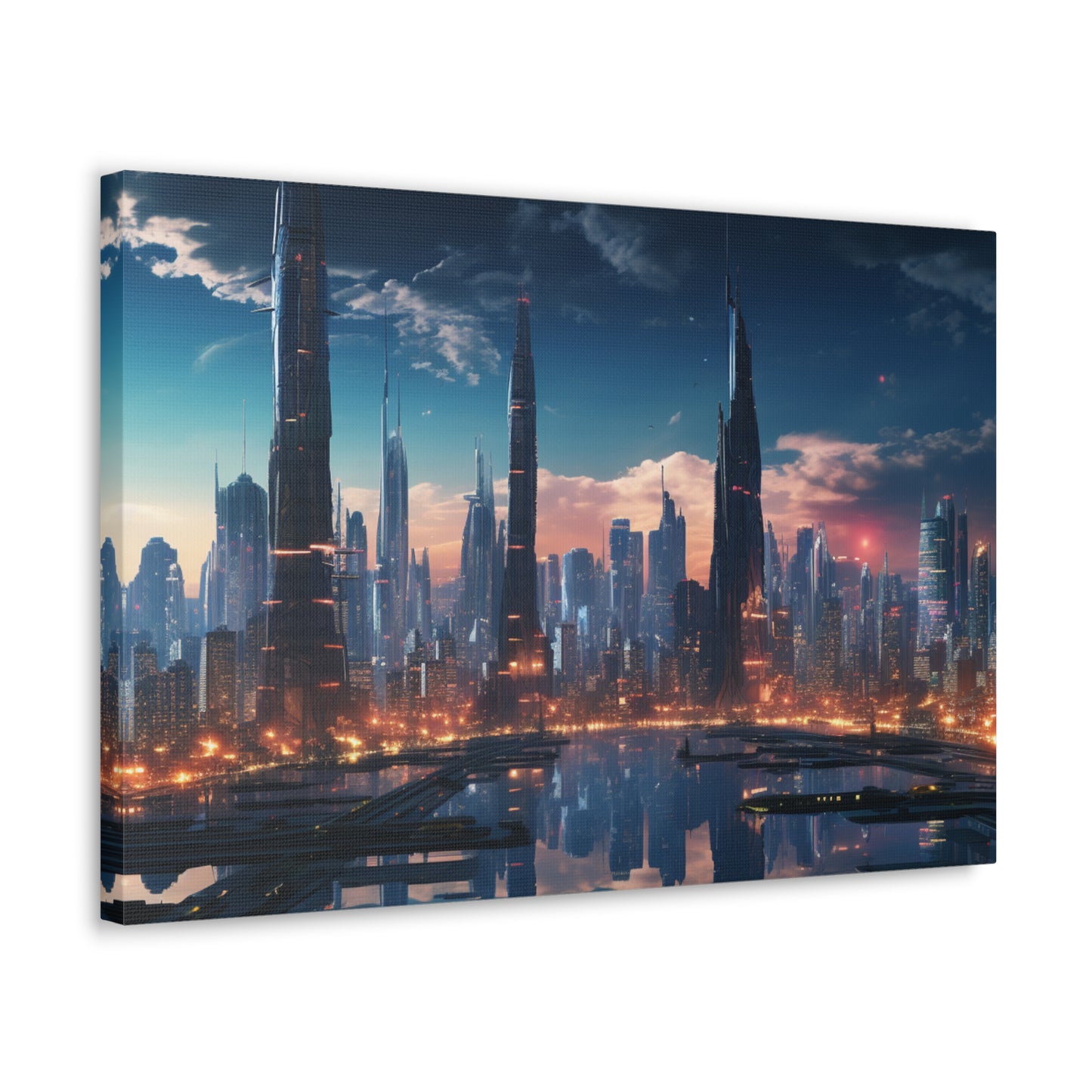 Futurist's Dream: Illuminated Urban Frontiers - Urban Epochs Canvas