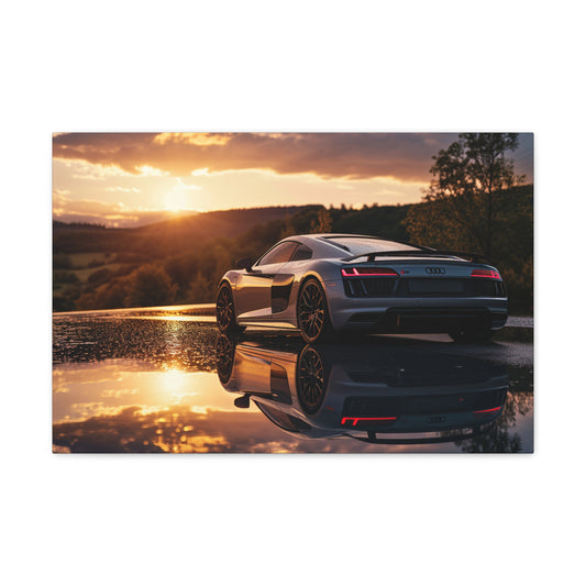 Golden Horizons: Audi R8's Scenic Symphony - Velocity Visions Canvas