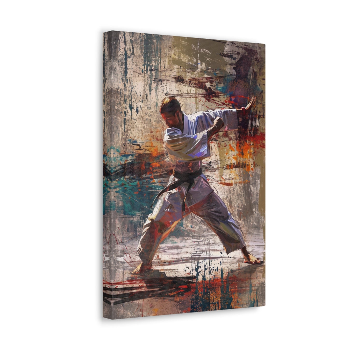 Zen Strikes: Artistic Serenity in Karate Excellence - Athletic Expressions Canvas