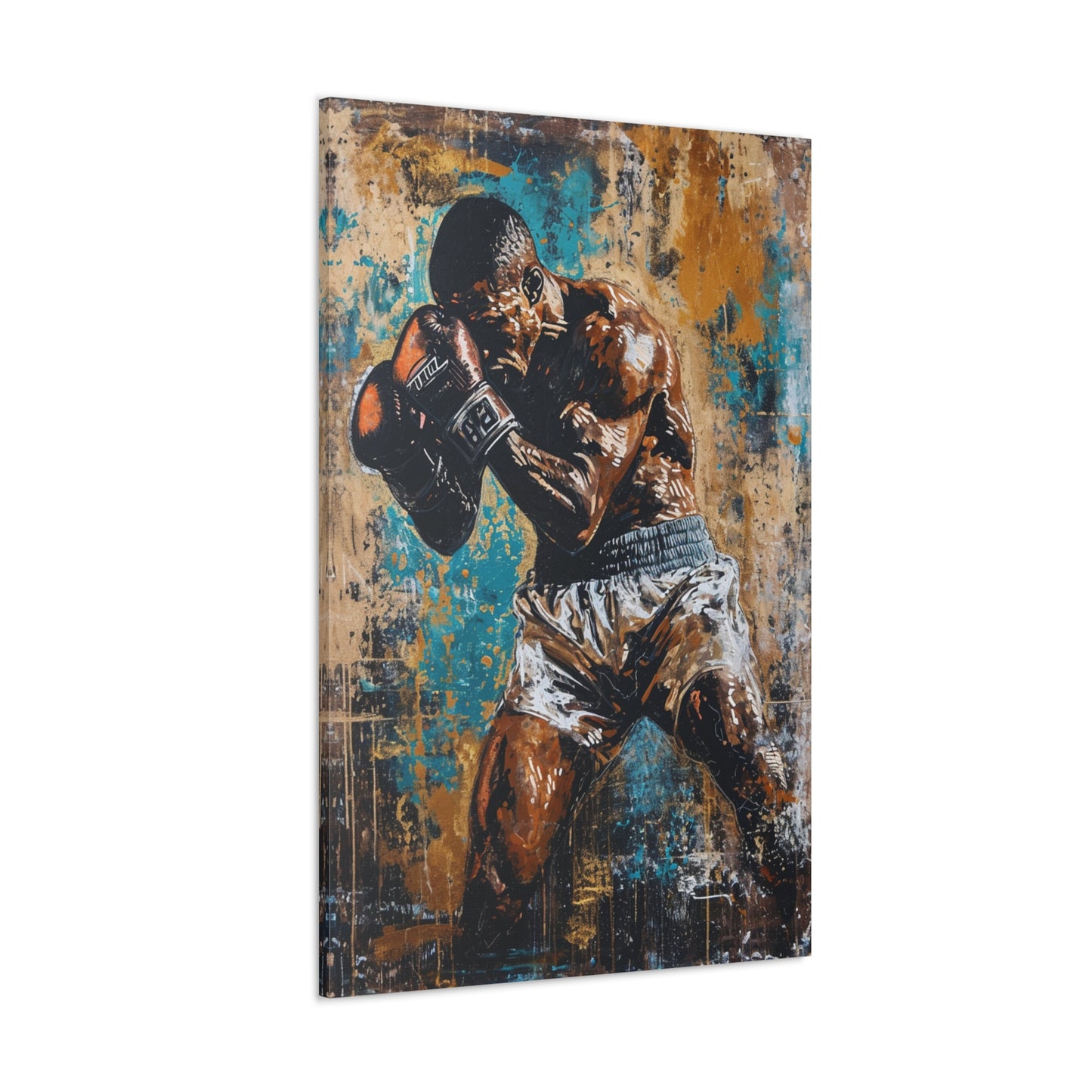 Rumble in Colors: Artistic Rendering of a Boxer's Grit - Athletic Expressions Canvas