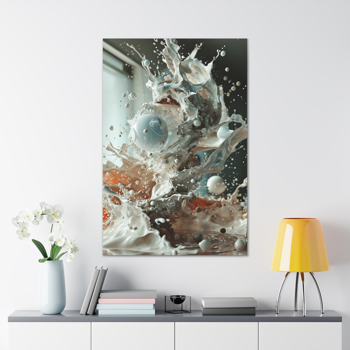 Earthen Elixir: Celestial Union - Abstract Harmony Canvas