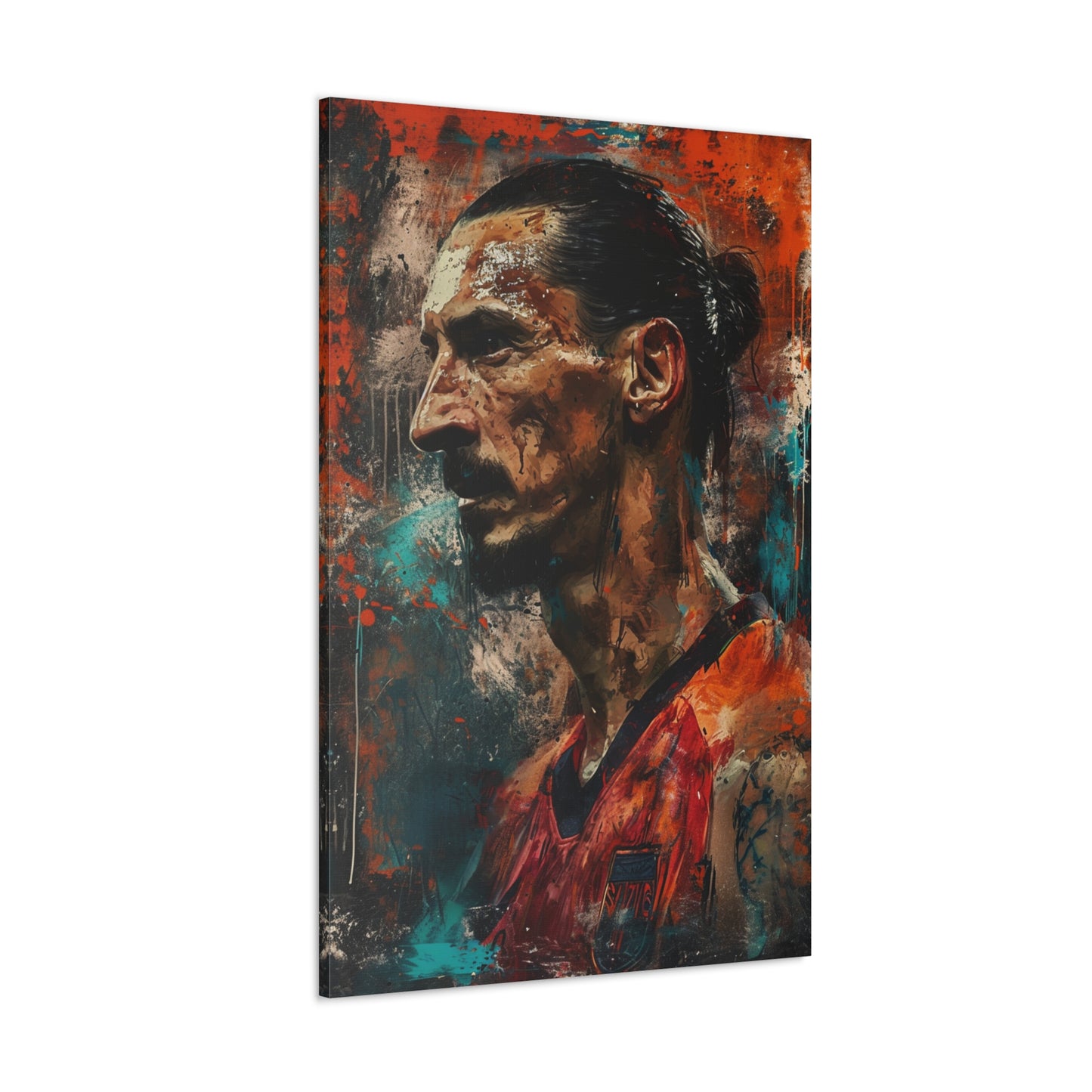 Zlatan's Reverie: Artistic Portrait in Athletic Majesty - Athletic Expressions Canvas