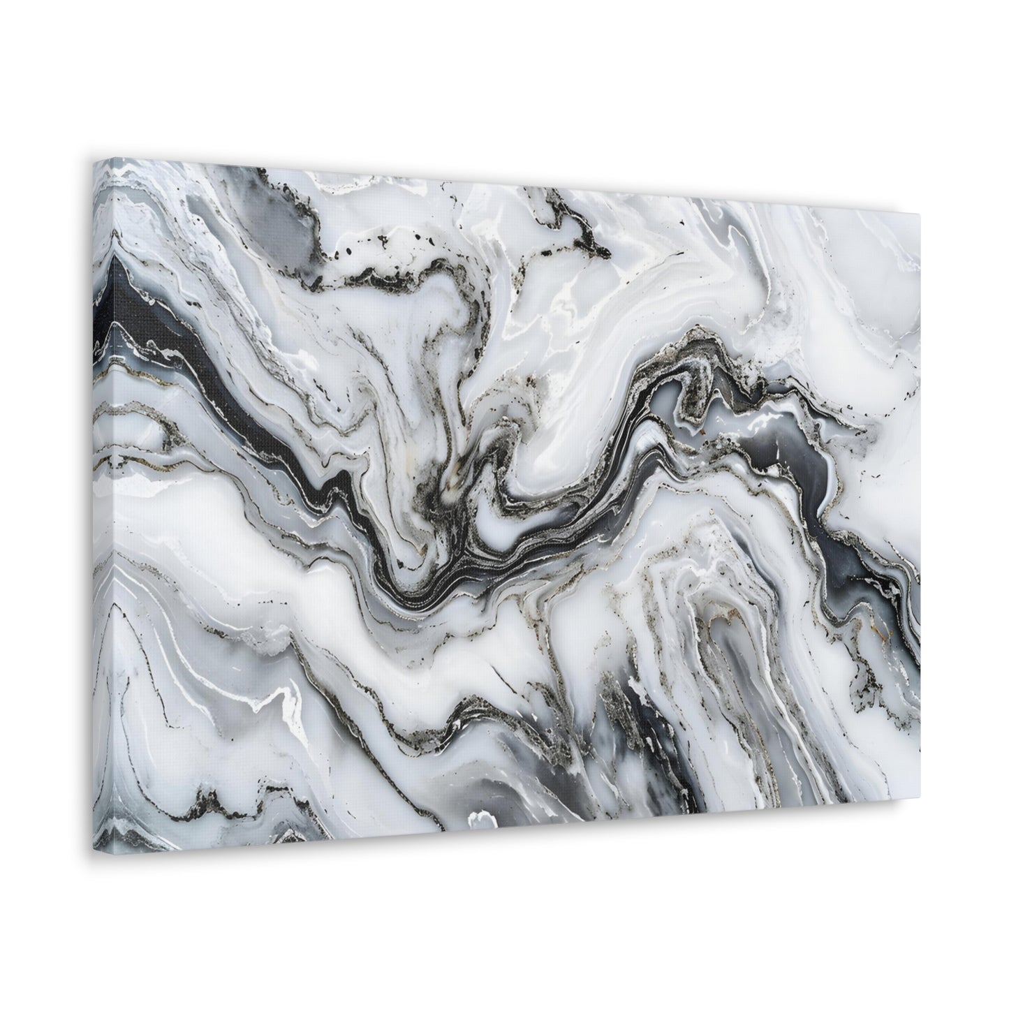 Midas Noir: Opulent Marble Elegance - Marbleized Canvas