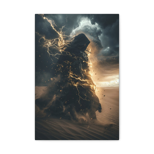 Set's Fury: Lightning Across the Sands - Divine Deities Canvas