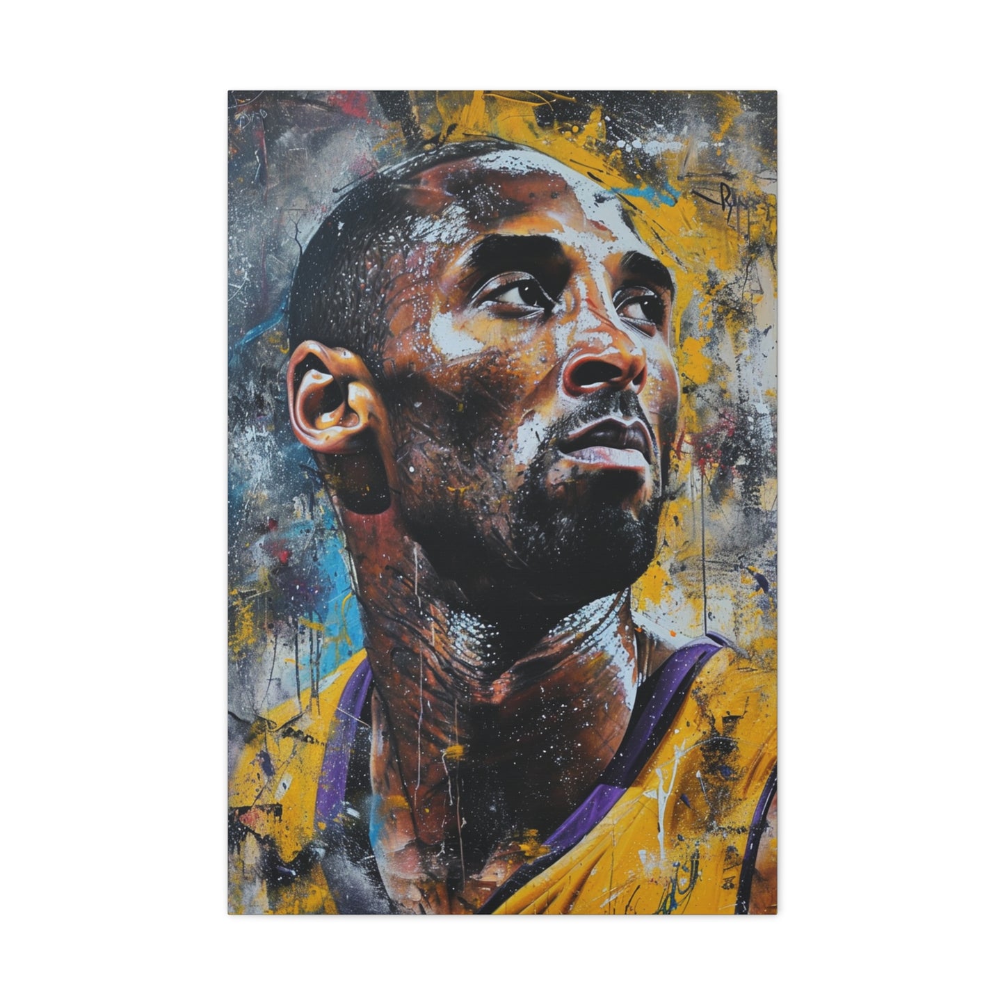 Bryant's Determination: Artistic Portrait in Basketball Brilliance - Athletic Expressions Canvas