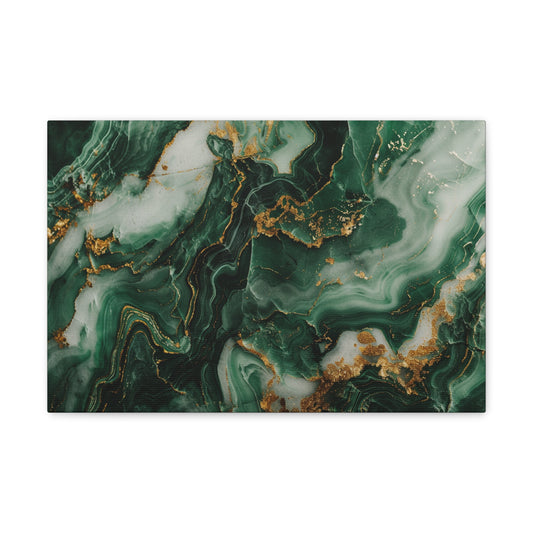 Jade Lagoon Serenity - Marbleized Canvas