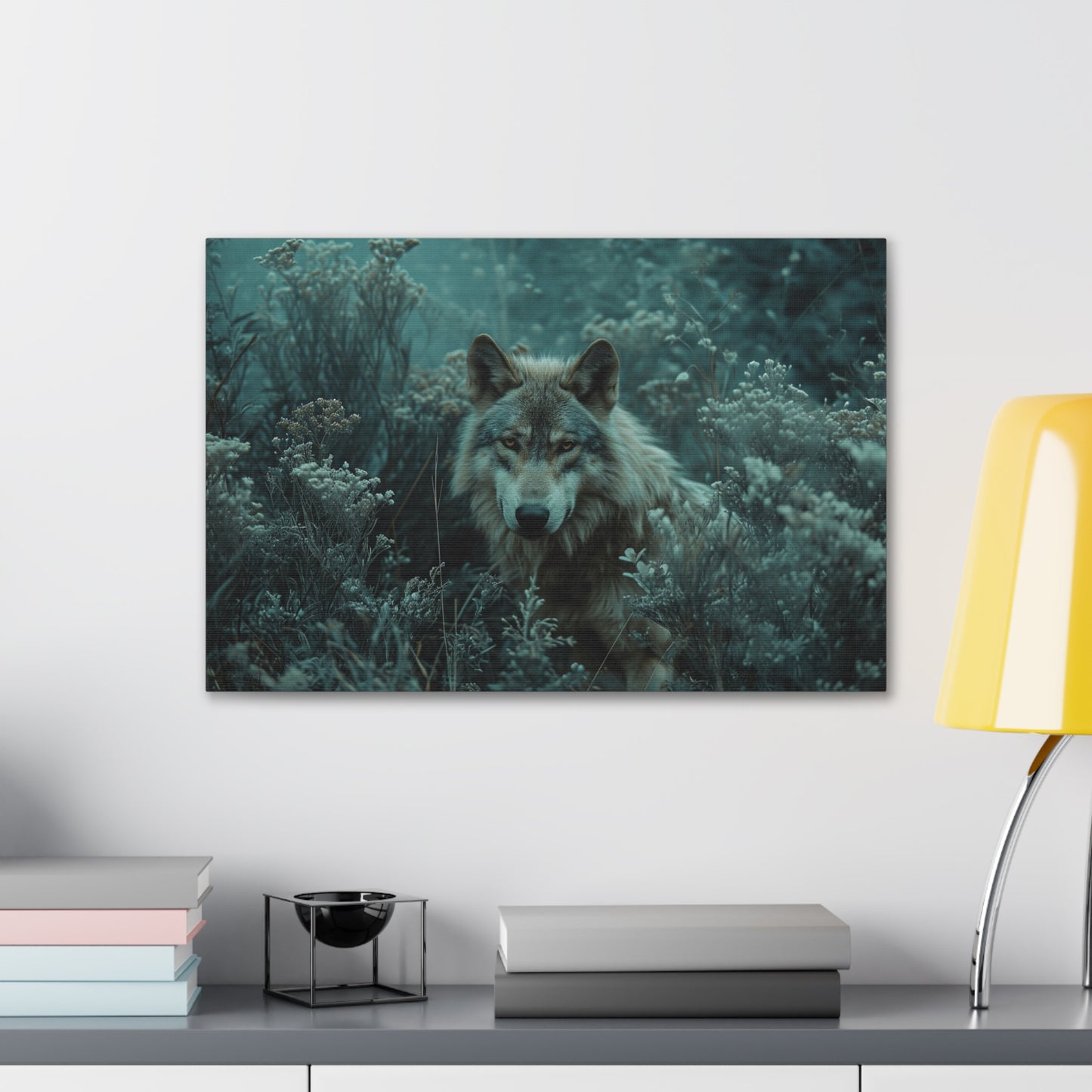 Forest Harmony: Wolf's Presence Amidst Nature's Palette - Creatures of the Earth Canvas