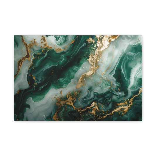 Lustrous Gold Harmony - Marbleized Canvas