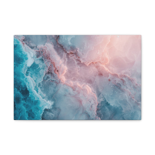 Turquoise Mist Reverie - Marbleized Canvas