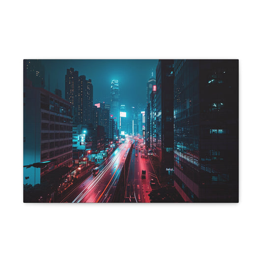 Tomorrow's Horizon: Futuristic City Nights - Urban Epochs Canvas