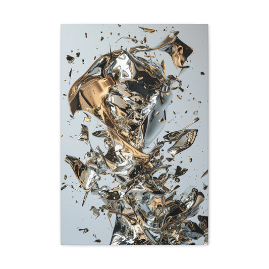 Gilded Fusion: Alchemy Unveiled - Abstract Harmony Canvas