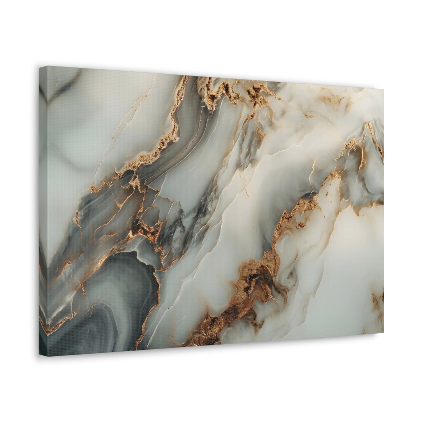 Bronze Elegance: Marbleized Abstraction - Marbleized Canvas