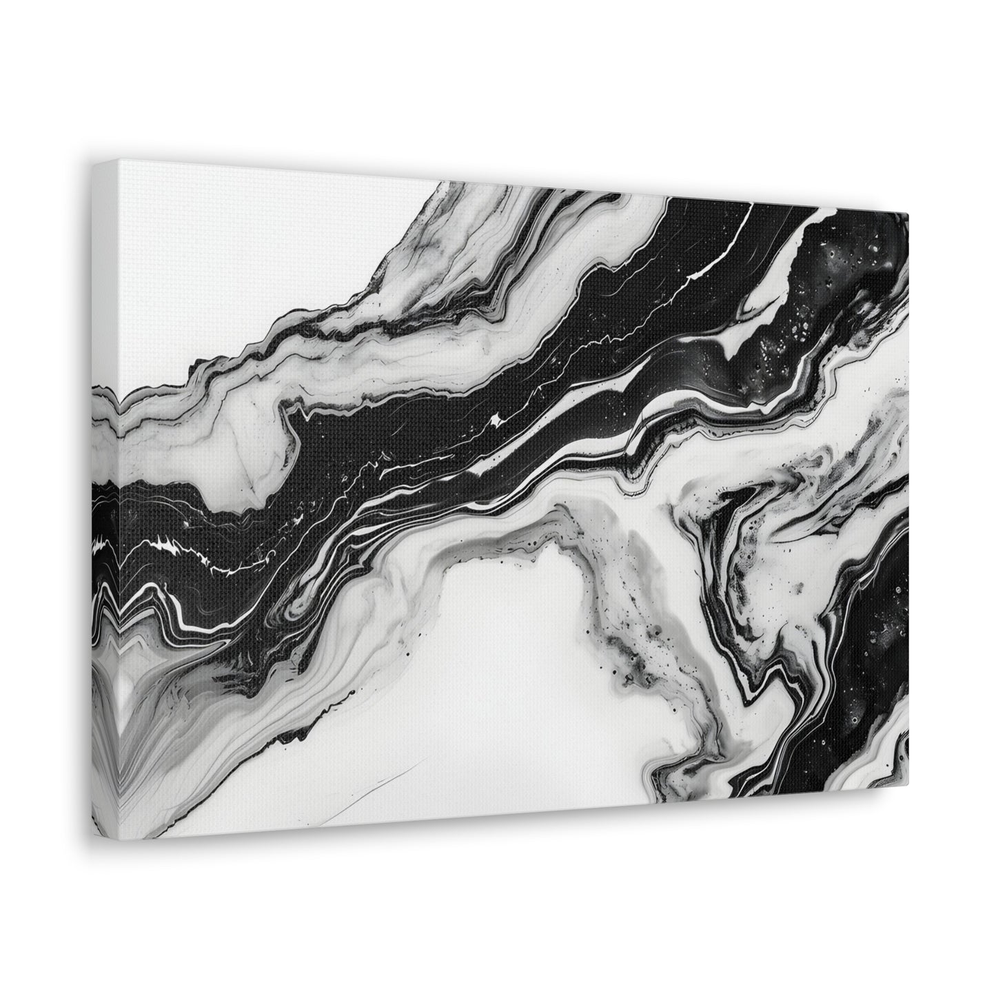 Mystic Monochrome Marble - Marbleized Canvas