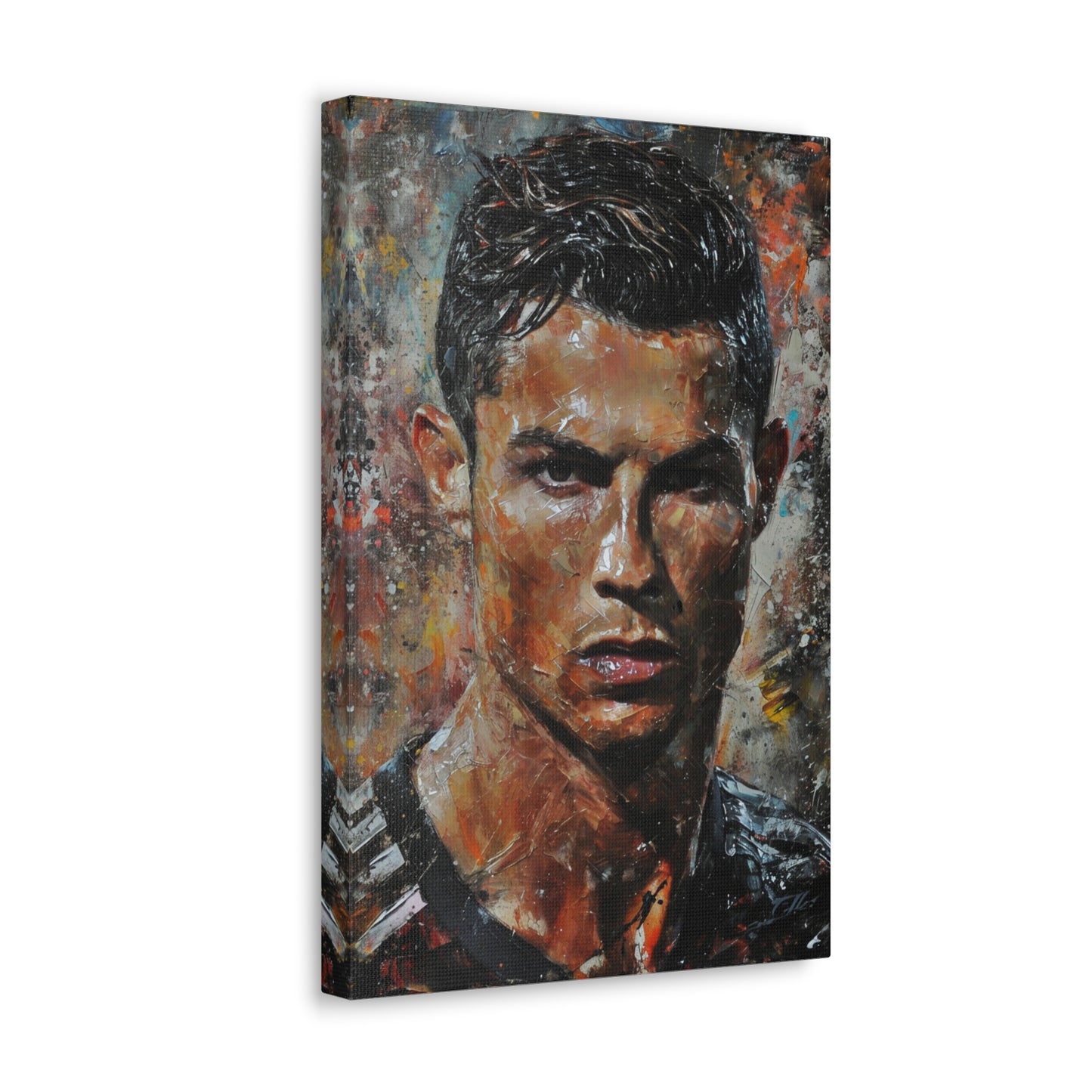 Ronaldo's Gaze: Artistic Portrait in Athletic Grandeur - Athletic Expressions Canvas