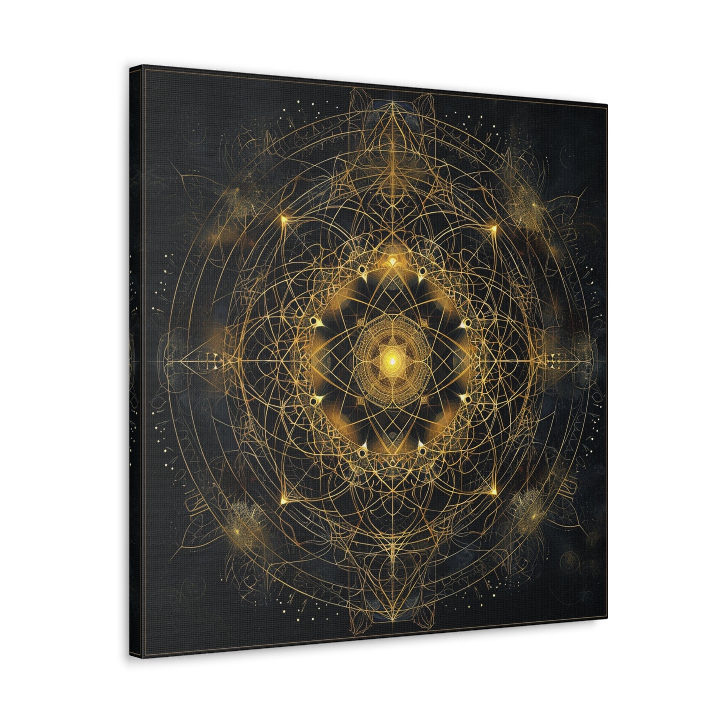 Enigmatic Codes: Unraveling the Cosmic Language - Sacred Geometry Canvas