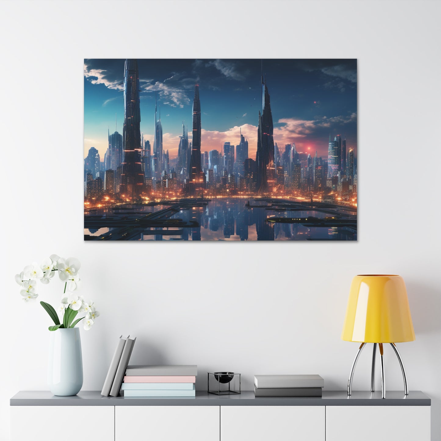 Futurist's Dream: Illuminated Urban Frontiers - Urban Epochs Canvas