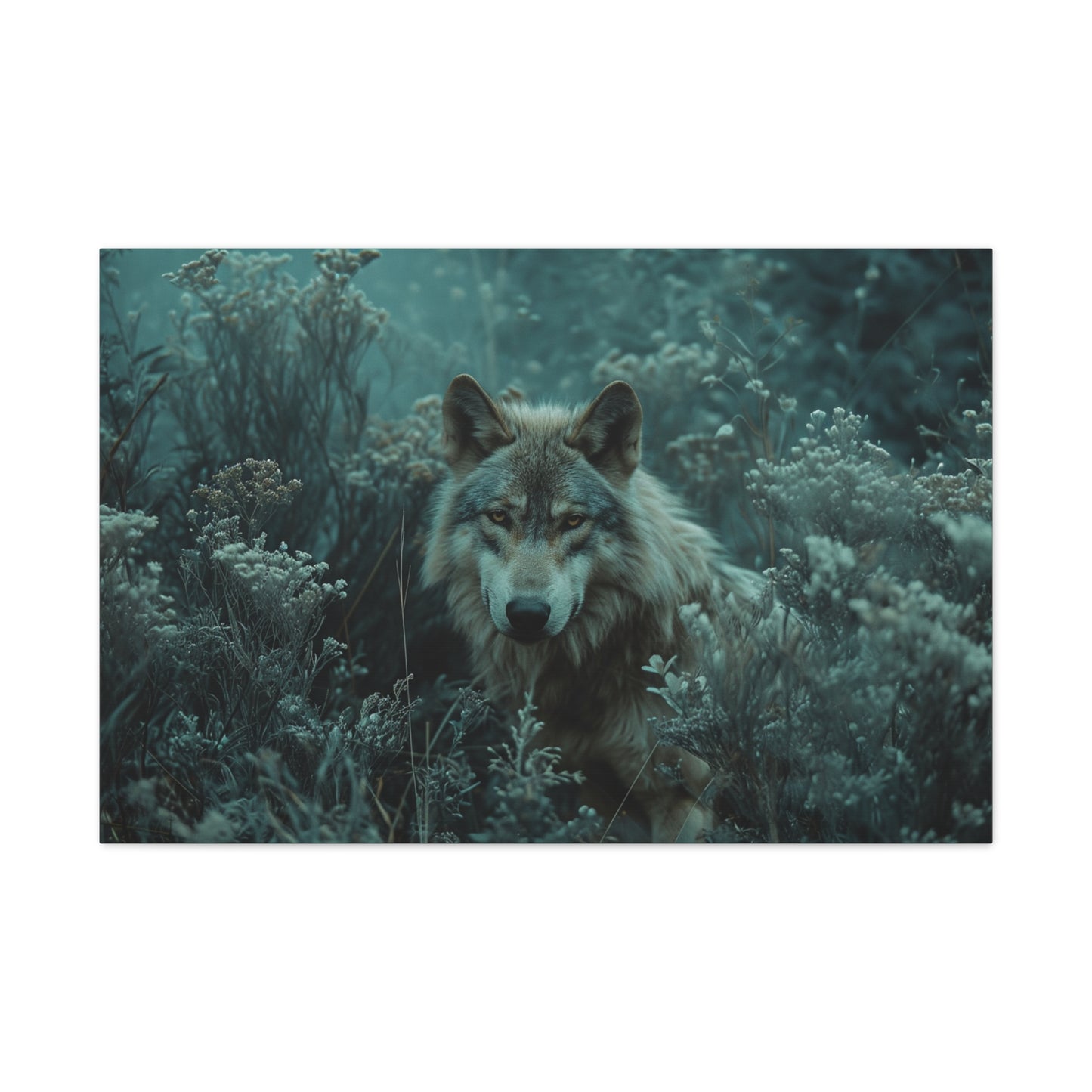 Forest Harmony: Wolf's Presence Amidst Nature's Palette - Creatures of the Earth Canvas