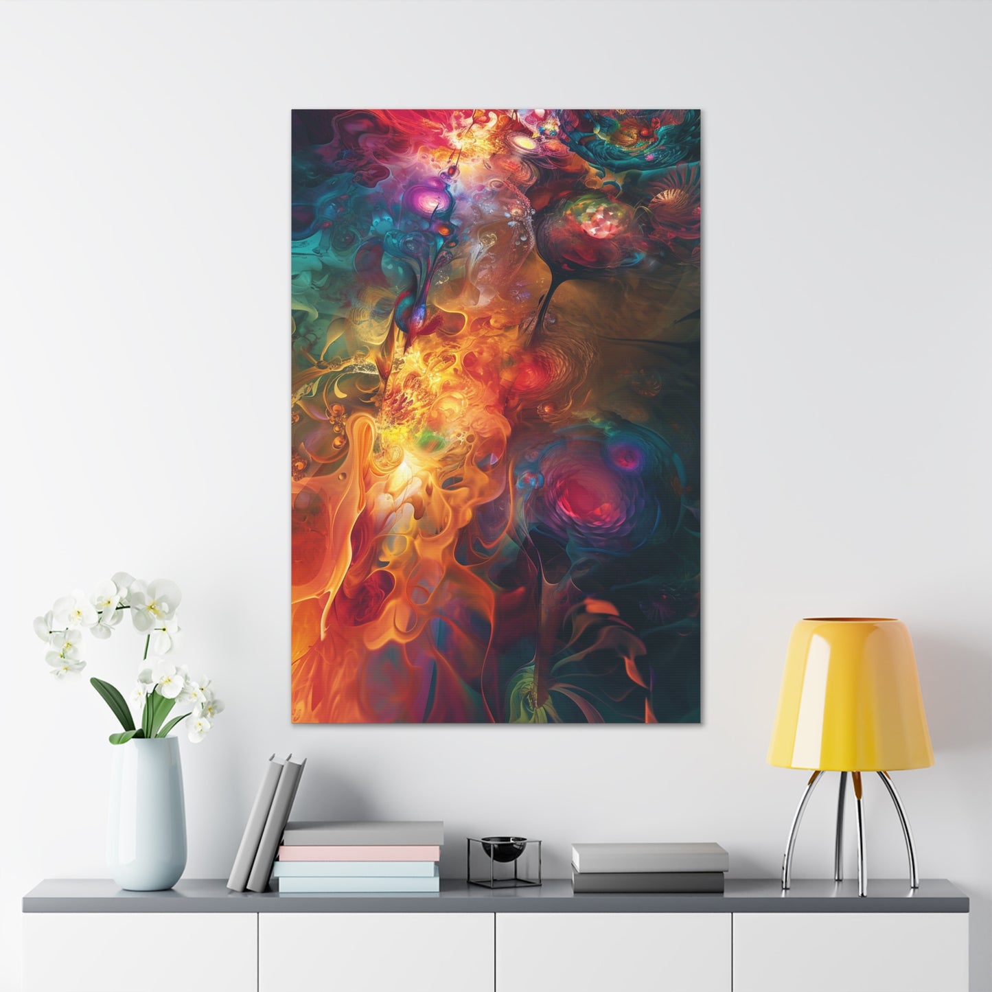 Fluid Chromatics: A Symphony of Form - Abstract Harmony Canvas