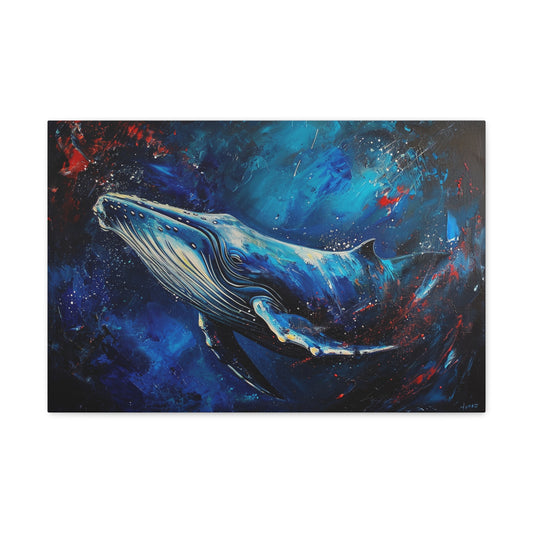 Oceanic Majesty: Blue Whale Portrait - Creatures of the Sea Canvas