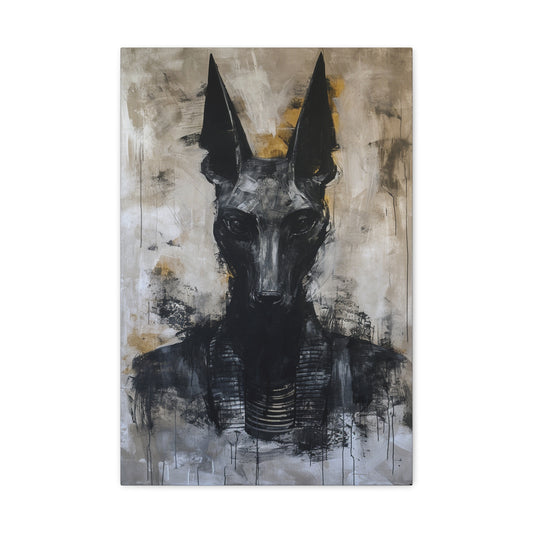 Shadows of the Underworld: Anubis in Abstract - Divine Deities Canvas