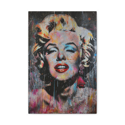 Canvas Serenade: Marilyn's Chromatic Enigma - Pop Culture Magic Canvas