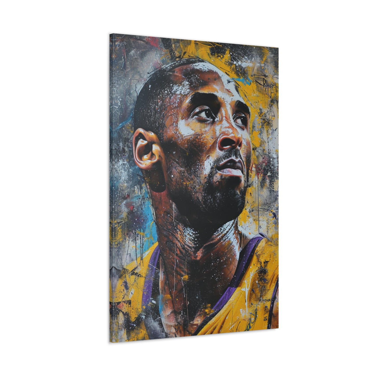 Bryant's Determination: Artistic Portrait in Basketball Brilliance - Athletic Expressions Canvas