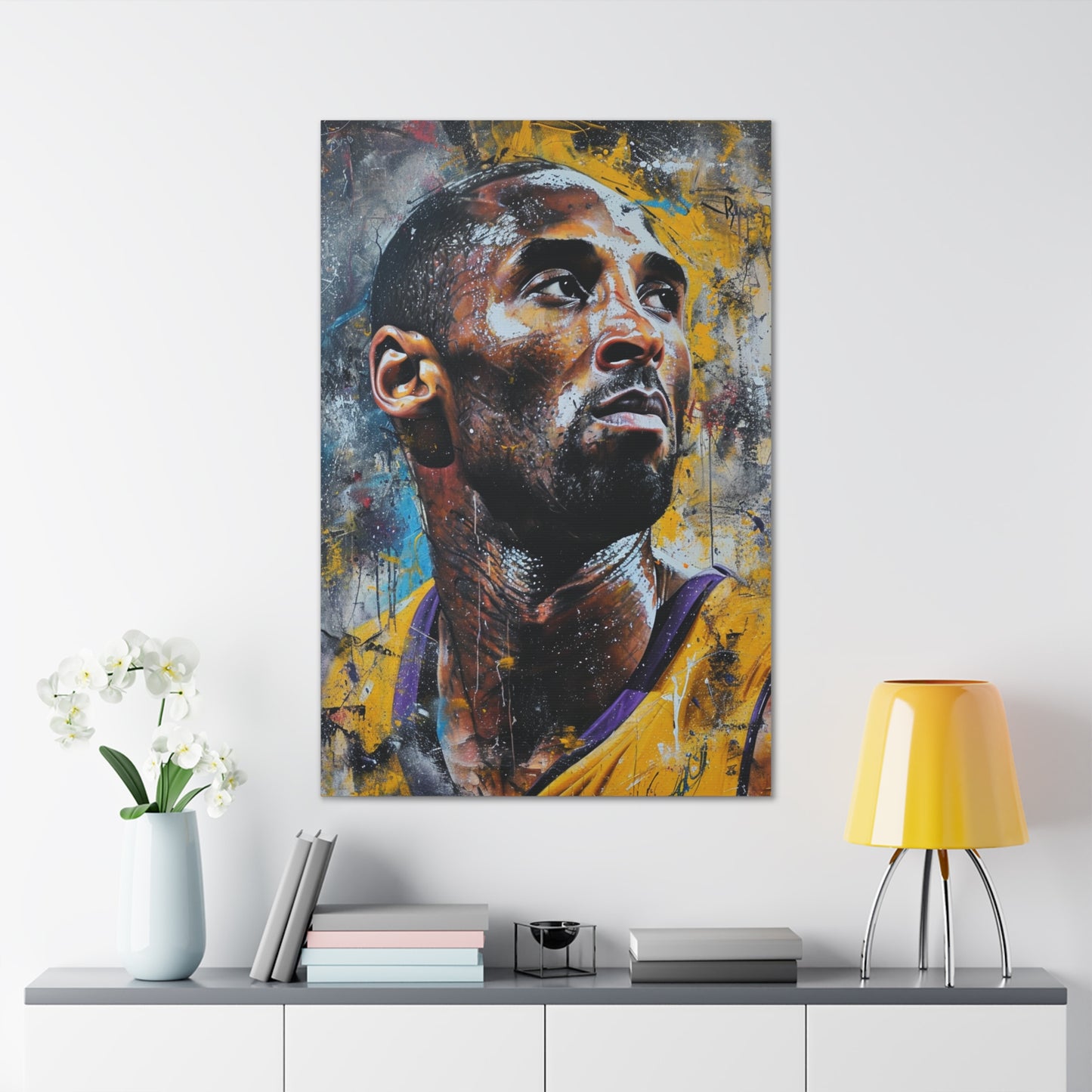 Bryant's Determination: Artistic Portrait in Basketball Brilliance - Athletic Expressions Canvas