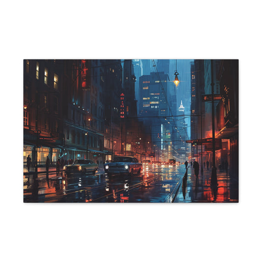 Vintage Vistas: Old School Cityscape Chronicles - Urban Epochs Canvas