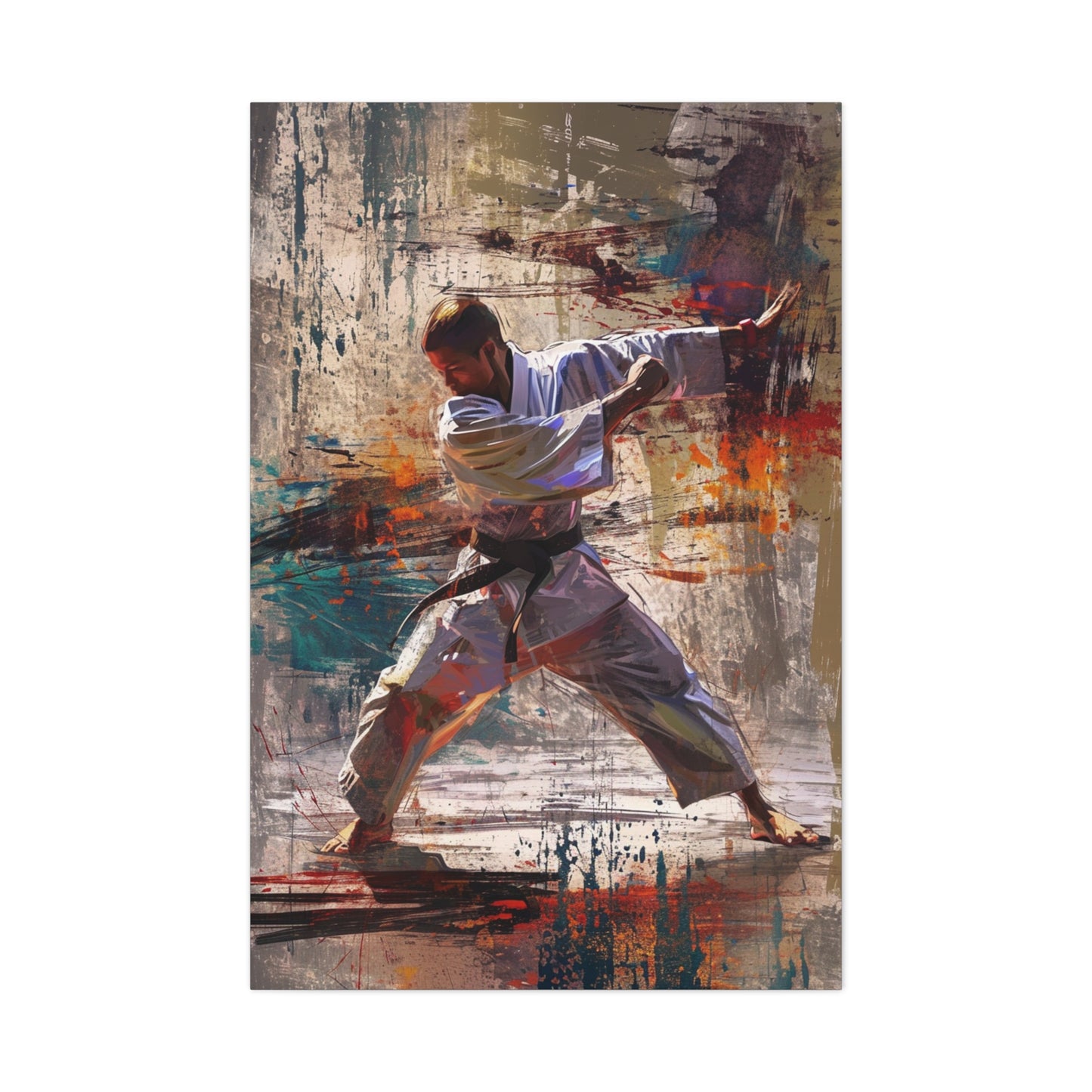 Zen Strikes: Artistic Serenity in Karate Excellence - Athletic Expressions Canvas