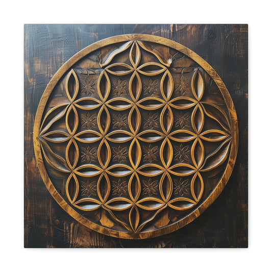 Cosmic Bloom: A Symphony of Sacred Geometry - Sacred Geometry Canvas